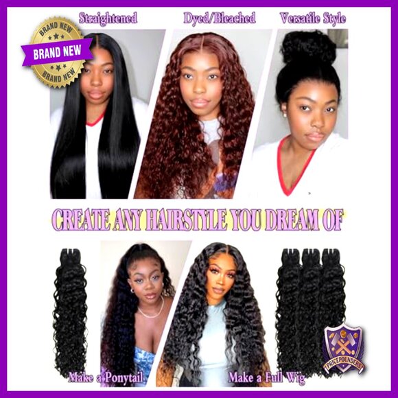 Water Wave Human Hair Bundles 18-22 Inch Wet Wavy Raw Hair Extensions
